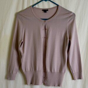 Ann Taylor Cardigan Sweater Women's Size XS Coral Pink Long Sleeve Button Down